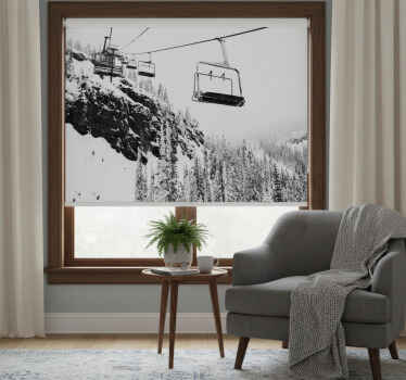 Estor enrollable gris escala de grises de teleféricos - TenVinilo