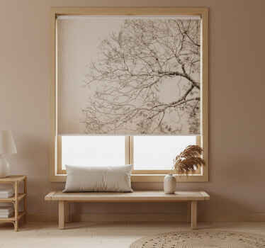 Estor enrollable beige estilo floral japandi - TenVinilo