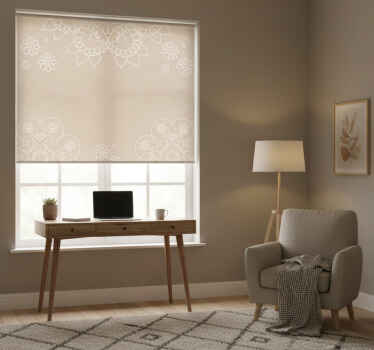 Estor enrollable beige patrón mandala de india - TenVinilo