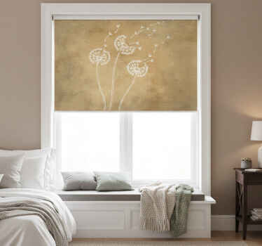 Estor enrollable beige diente de león con y sin pétalos - TenVinilo