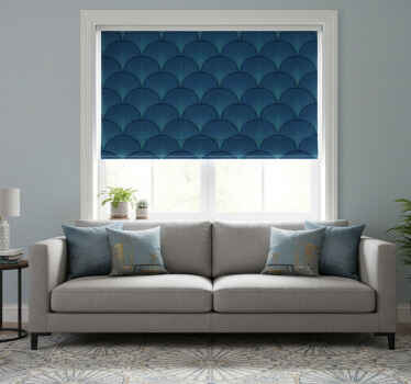 Vintage roller blind 1920s art deco blue fans - TenStickers