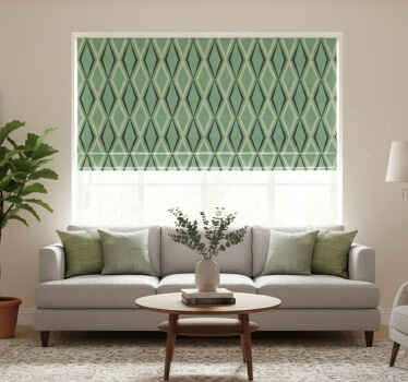 Vintage roller blind 1930s green diamonds - TenStickers