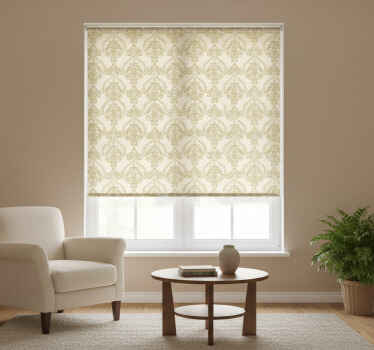 Retro rullegardin med blomstrede beige detaljer - TenStickers