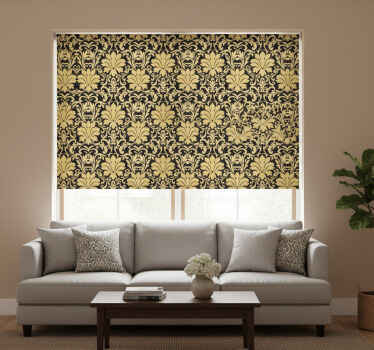 Retro rullegardin med elegant damask dekoration - TenStickers