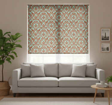Retro rullegardin med elegant damaskprint - TenStickers