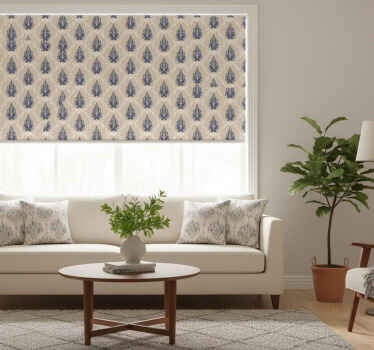 Vintage roller blind with leafy floral design - TenStickers