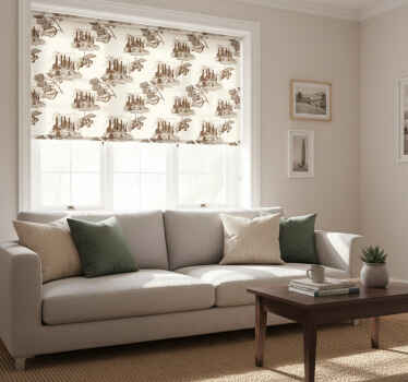 Vintage roller blind cypress landscape design - TenStickers
