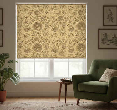 Rollo fenster vintage expedition skizzen - TenStickers