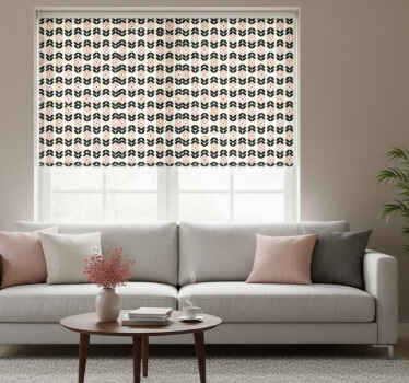 Vintage stor perde pembe geometrik çiçek deseni - TenStickers