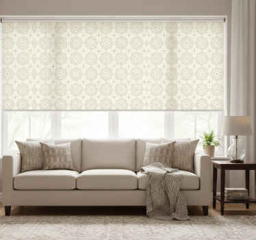 Rollo fenster vintage mit cremefarbenem mandala-muster - TenStickers