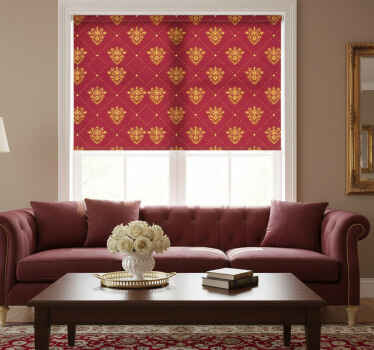 Rollo fenster vintage mit goldenem damastmuster - TenStickers