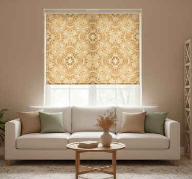 Rollo fenster vintage mit beigem ornamentmuster - TenStickers