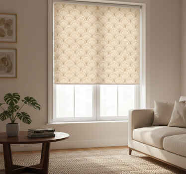 Rollo fenster vintage mit goldenem muschel-muster - TenStickers