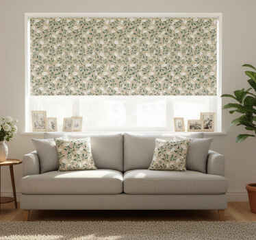 Rollo fenster vintage mit weißem rosenmuster - TenStickers