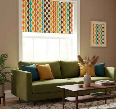 Rollo fenster vintage mit geschwungenen retro-wellen - TenStickers