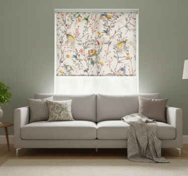 Rollo fenster vintage mit naturbelassenem blumenmuster - TenStickers