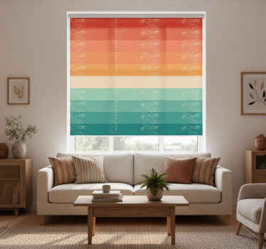Rollo fenster vintage regenbogenstreifen retro - TenStickers