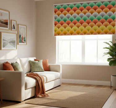 Rollo fenster vintage mit orangen kreisen - TenStickers