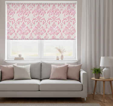 Rollo fenster vintage mit pinkem muster - TenStickers