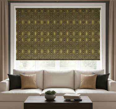 Rollo fenster vintage geometrisches art deco muster gold - TenStickers