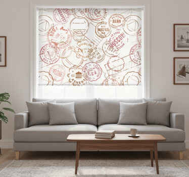 Rollo fenster vintage mit retro-stempeln - TenStickers