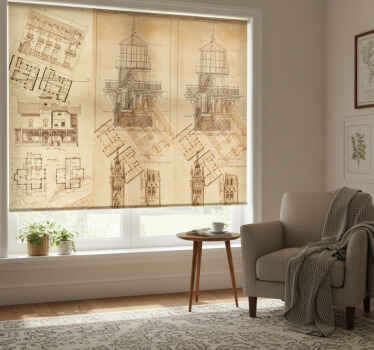 Rollo fenster vintage tapete architektonische perle - TenStickers