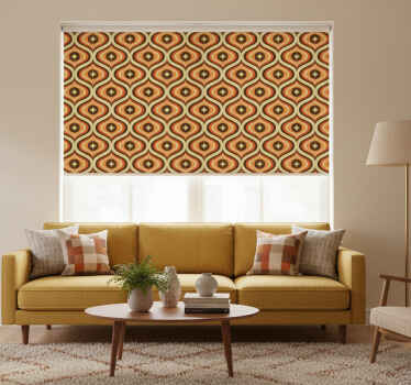 Rollo fenster vintage in retro orange und braun - TenStickers