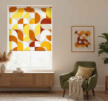 Rollo fenster vintage im vintage stil orange und gelb - TenStickers