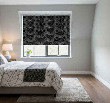 Black blind with geometric lines design - TenStickers