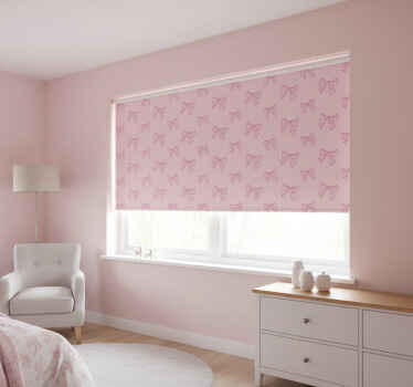 Toile fenêtre rose motif de nœuds roses - TenStickers