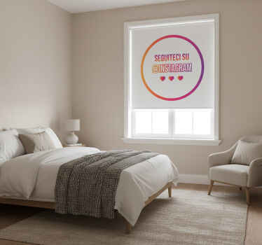 Pink roller blind instagram rug - TenStickers