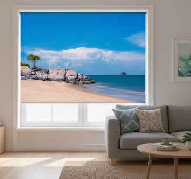 Living room roller blind paradise on earth - TenStickers