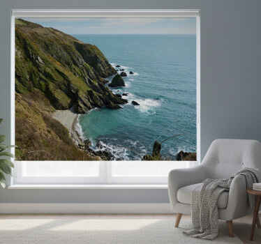 Living room roller blind lonely cliff - TenStickers