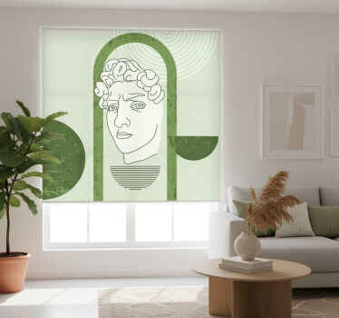 Living room blind featuring minimalist david sculpture - TenStickers