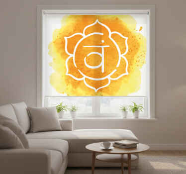 Living room blind with beautiful sacral chakra symbol - TenStickers