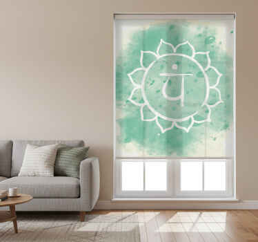 Living room blind with beautiful heart chakra symbol - TenStickers
