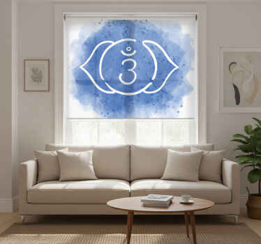 Living room blind with third eye chakra design - TenStickers