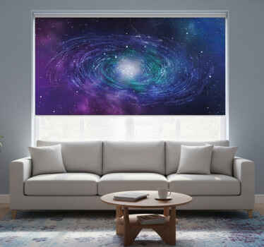 Living room blind with starry space ring design - TenStickers