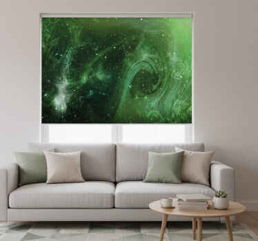 Living room blind with a green spatial view - TenStickers