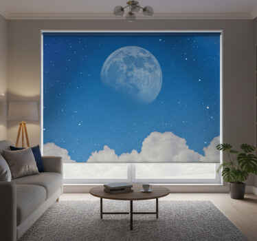 Living room blind little moon view - TenStickers
