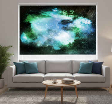 Living room blind very amazing cosmic rain design - TenStickers