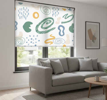 Living room blind with minimalistic paint textures - TenStickers