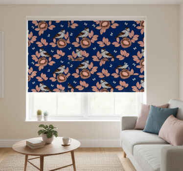 Living room blind african style blue bird nest - TenStickers