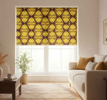 Living room blind african style yellow pattern - TenStickers