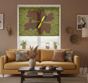 Living room blind in african brown and yellow design - TenStickers