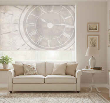 Living room blind white shabby chic clock with words - TenStickers