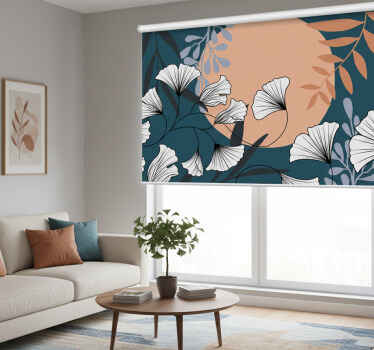 Living room blind in glamorous colorful ginkgo style - TenStickers