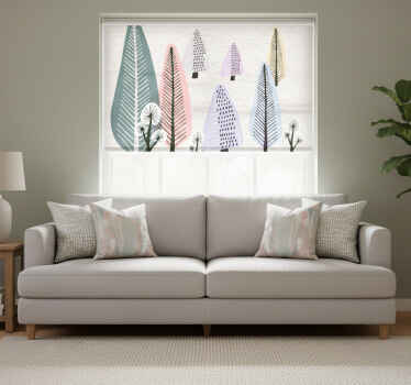 Living room roller blind woodland waltz - TenStickers