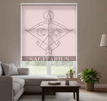 Living room roller blind sagittarius pink zodiac design - TenStickers