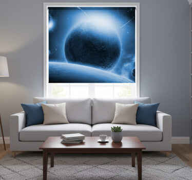Living room roller blind earth’s beauty from the moon - TenStickers